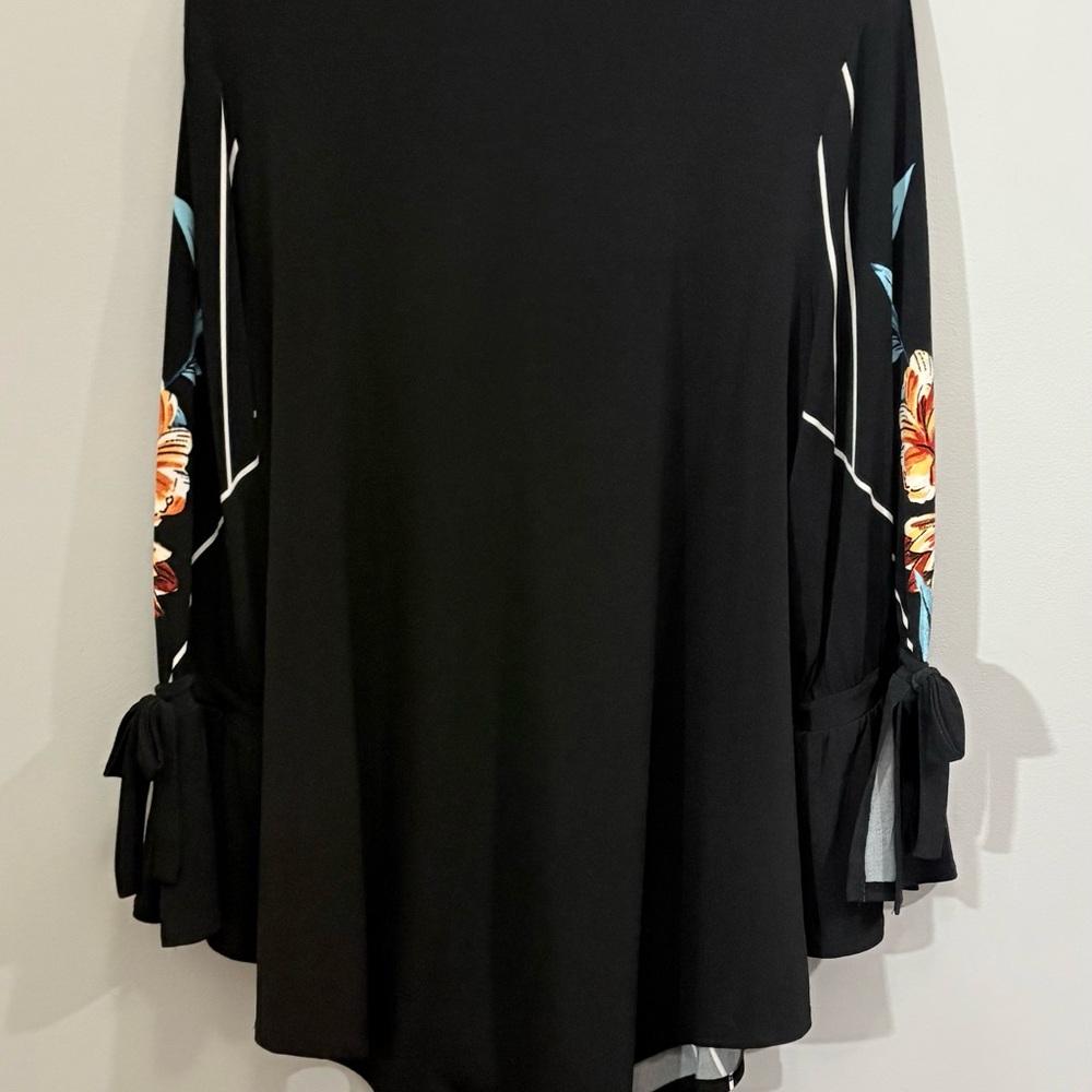 Alfani Black Dress with Orange Floral Design - Picture 7 of 9